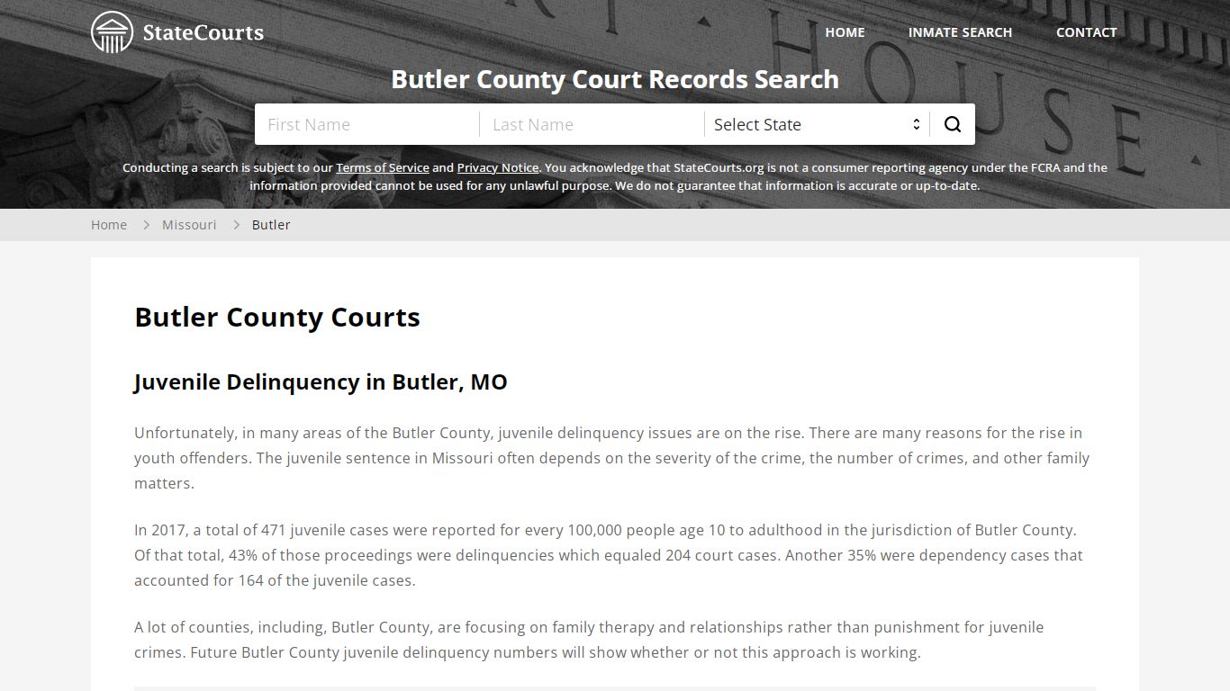 Butler County, MO Courts - Records & Cases - StateCourts