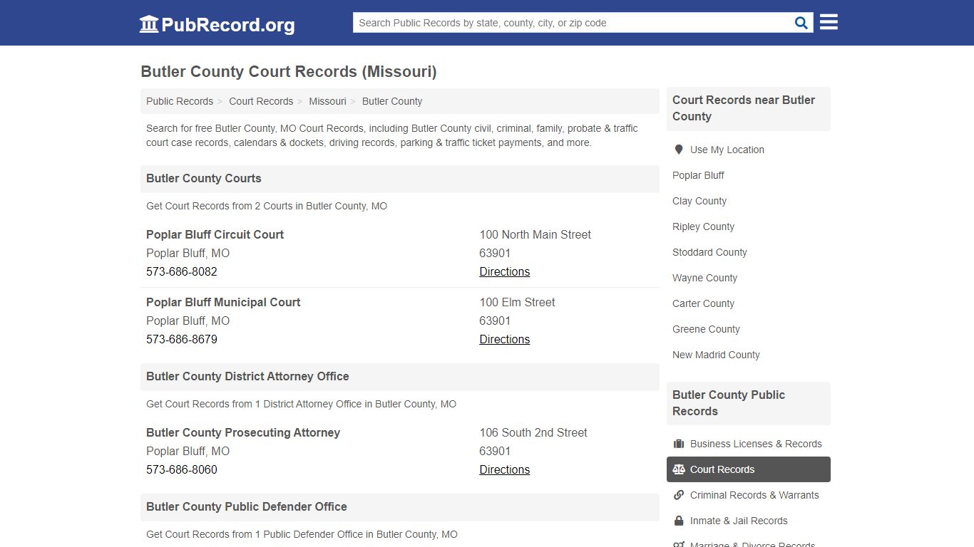 Free Butler County Court Records (Missouri Court Records)